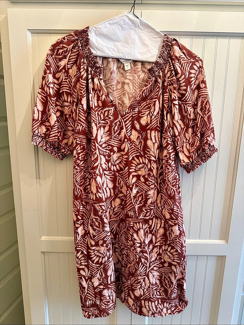 Garnet Hill Floral Mini Dress in Red & Pink Size 6 Like New
